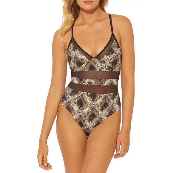 New. BLEU Rod Beattie snake print swimsuit. Retails $139 size 8 - Picture 3 of 11